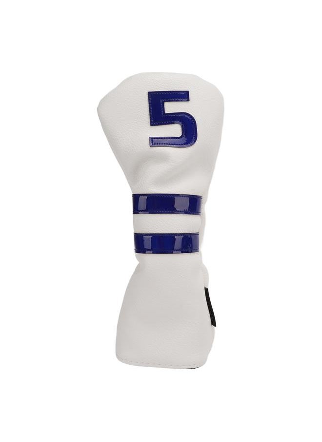 Thoraya Waterproof Golf Head Covers PU Leather Wood Club Headcover No. 5 Golf Head Protector CoverWhite  - Image 1