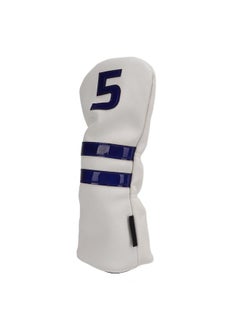 Thoraya Waterproof Golf Head Covers PU Leather Wood Club Headcover No. 5 Golf Head Protector CoverWhite  - Image 5