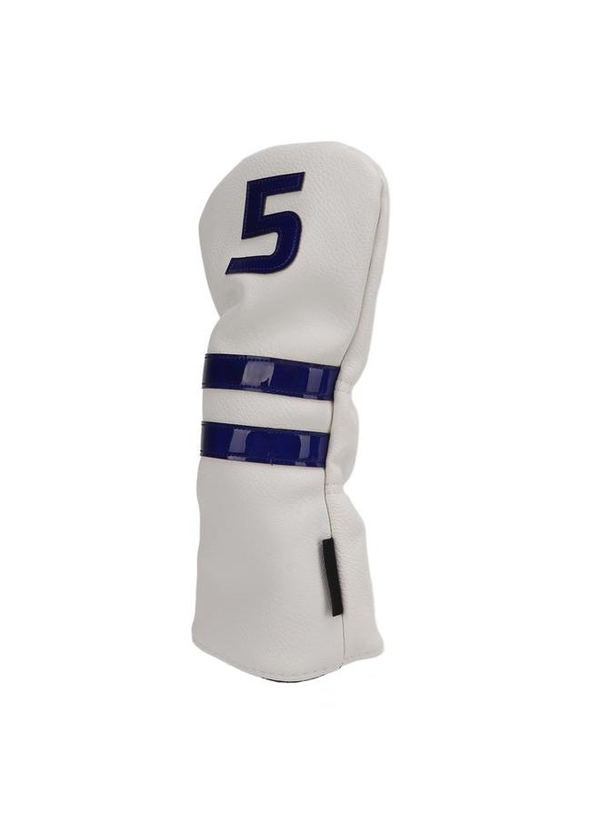 Thoraya Waterproof Golf Head Covers PU Leather Wood Club Headcover No. 5 Golf Head Protector CoverWhite  - Image 5