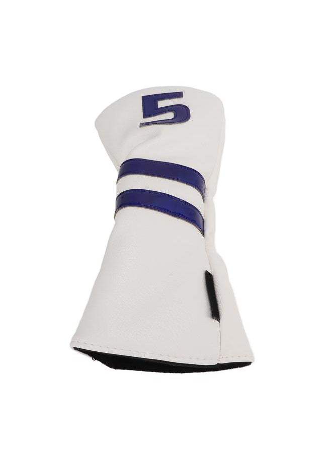 Thoraya Waterproof Golf Head Covers PU Leather Wood Club Headcover No. 5 Golf Head Protector CoverWhite  - Image 4