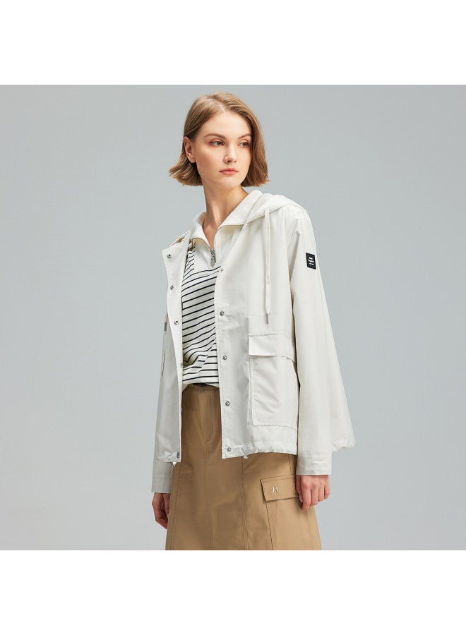 Hush Puppies Autumn Outdoor Casual Workwear Style Hooded Easy-care Women's Jacket - Image 3