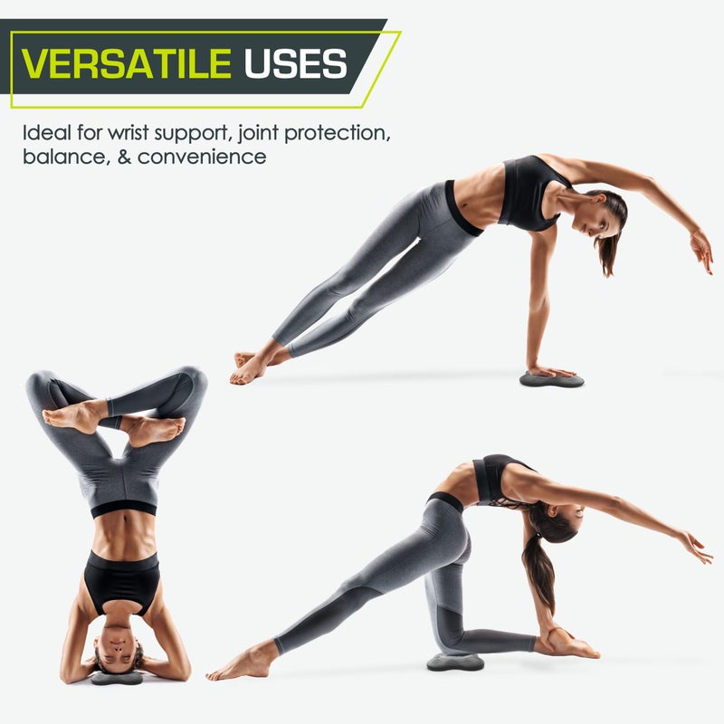 ProsourceFit Yoga Knee Support Pads Set of 2, Non-Slip for Yogis, Pilates, Meditation and Stretching; Exercise Accessories for Joint Support for Men and Women, Black - Image 5