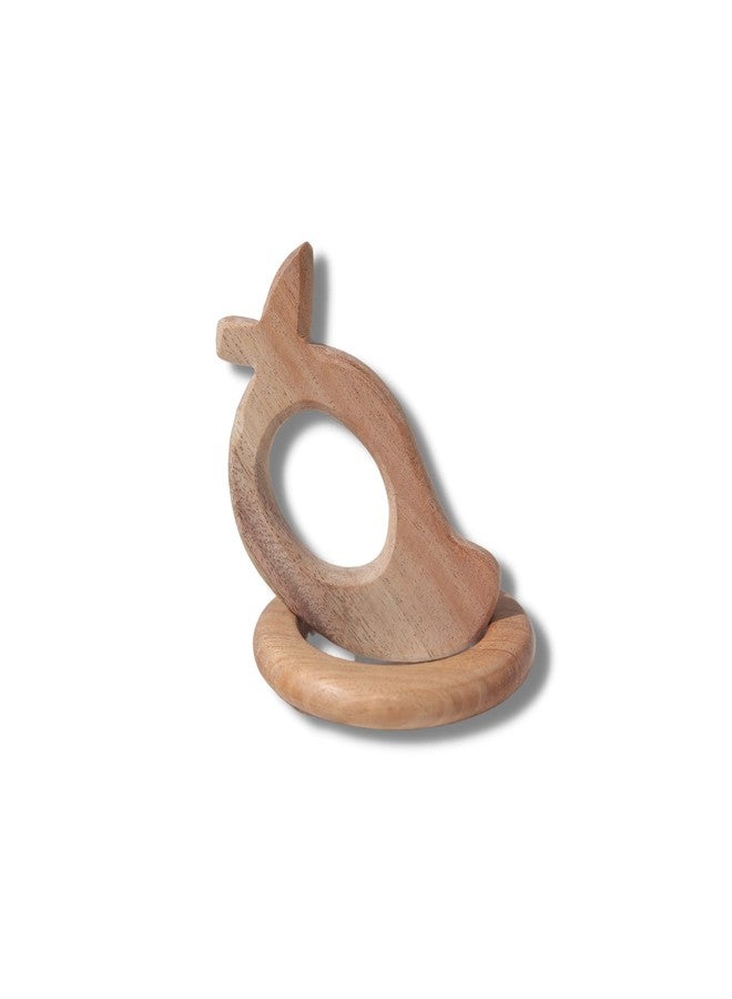 GIFT EQUALS LOVE Infant Neem Wooden Teethers Shaped Like Ring, Mango, Star And Apple Brown For Babies Handmade And Safe For Babies(Set Of 4) - Image 5