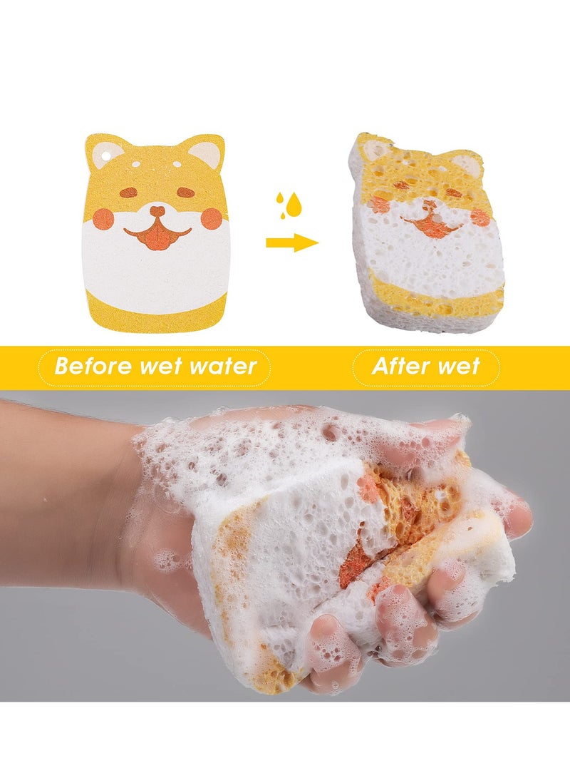 SYOSI Kitchen Sponges, Non-Scratch 8 Pcs Cellulose Cleaning Sponges Reusable Washing Dish Sponge Degradable Pop up Sponges for Dish Glass Floors Cleaning - Image 2