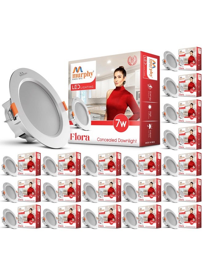 Murphy Flora 7W LED Down Light, Nautral White Light, Round, Pack of 20, Recessed Ceiling LED Light, Suited for 3 inch Junction Box (2 Years Warranty) - Image 1