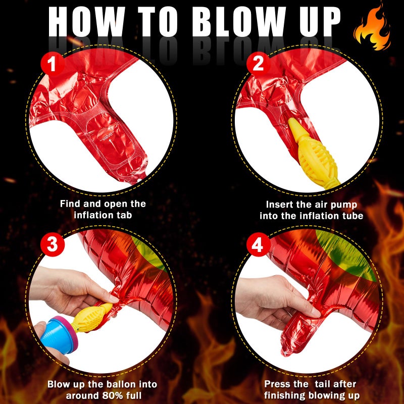 Blueweenly 74 Pcs Fire Party Decorations Include 18 Flame Balloons 6 Fire Paper Hanging Decorations and 50 Flame Napkins for Fireman Graduation Party Supplies - Image 4