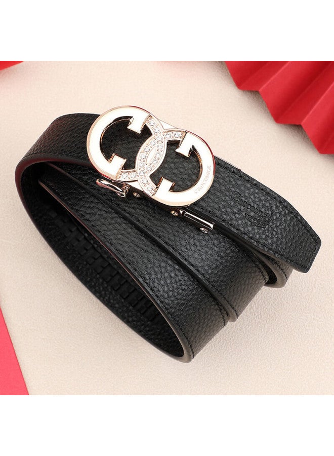 Crocodile T-shirt, Qixi Gift, Top-grain Leather, Women's Belt, Automatic Buckle, Fashionable Casual Versatile Waistband, Women's Birthday Gift - Image 1