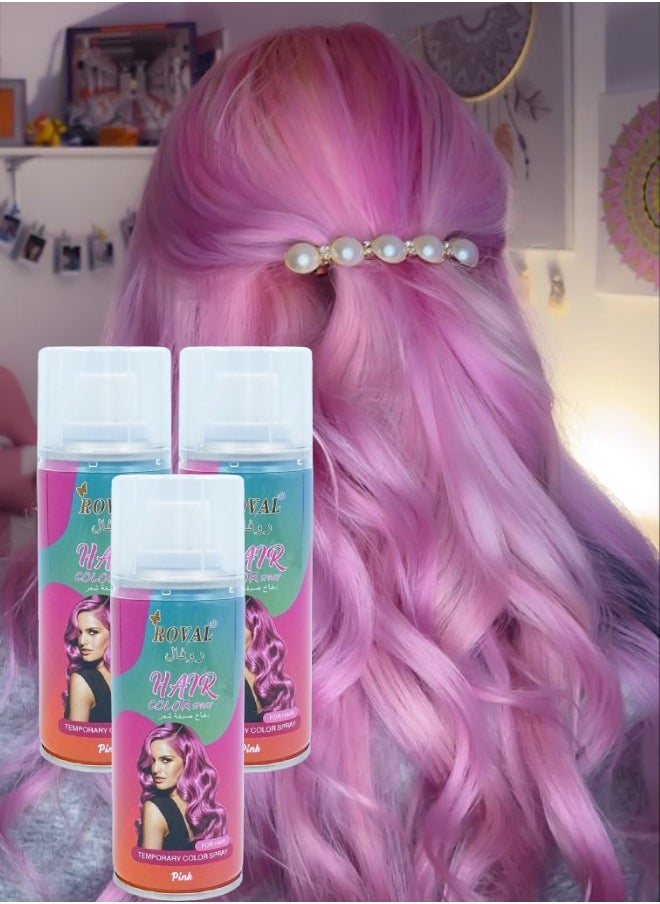 ROVAL - 3 Pieces Hair Colour Spray Pink - Image 1
