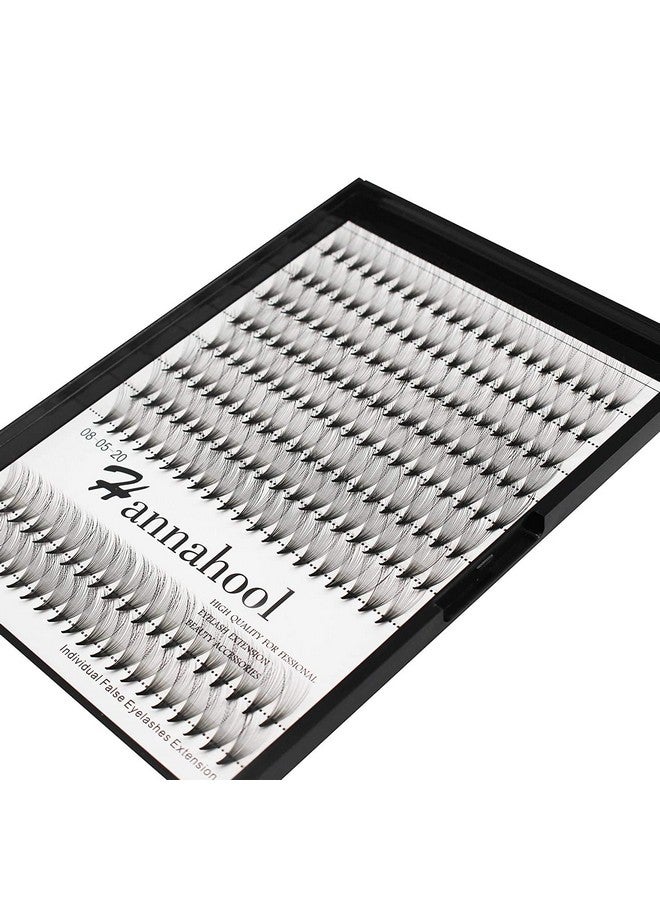 Hannahool 10Rows-200Pcs 20D Natural Long Individual False Eyelashes Cluster Thickness 0.07Mm D Curl Volume Premade Fans Eye Lashes Extensions Soft And Lightweight Dramatic Look (18Mm)