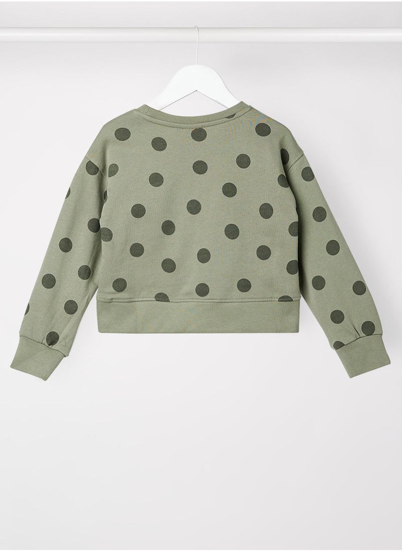 NAME IT - Kids Polka Dot Long Sleeve Sweatshirt - Image 1