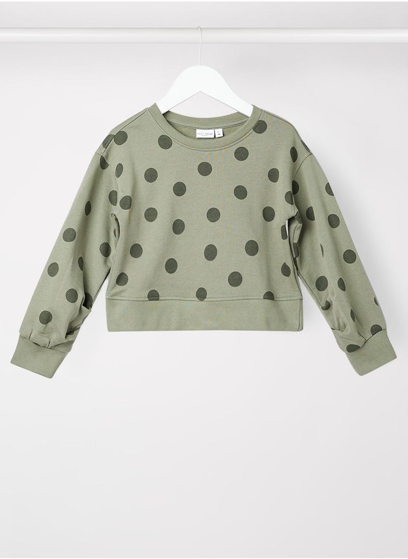 NAME IT - Kids Polka Dot Long Sleeve Sweatshirt - Image 1
