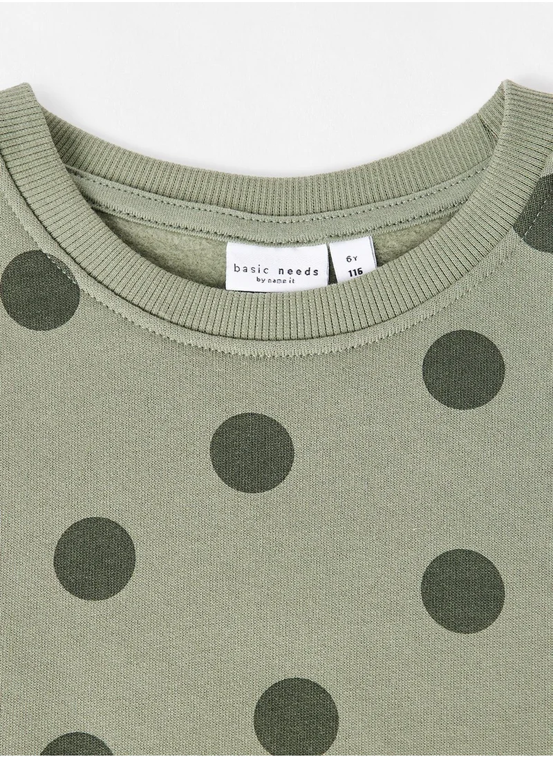 NAME IT Kids Polka Dot Long Sleeve Sweatshirt