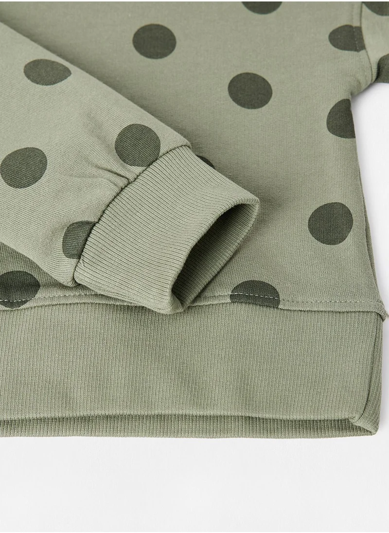 NAME IT Kids Polka Dot Long Sleeve Sweatshirt