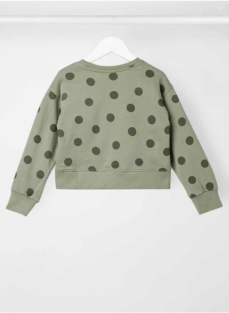 NAME IT Kids Polka Dot Long Sleeve Sweatshirt