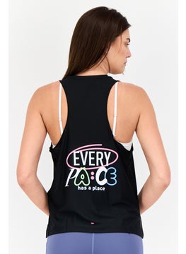 Adidas Women Sportswear Fit Sleeveless Running Vest, Black  - Image 3