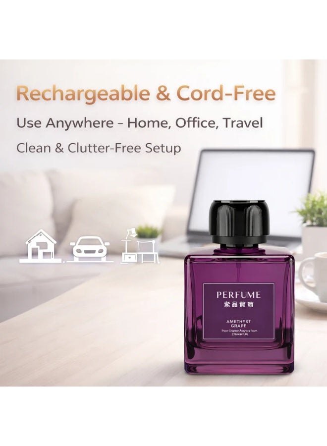 Rechargeable Smart Perfume 500ML, Portable Ultrasonic Essential Oil Diffuser, Glass Design, Touch Control, Wireless Home Fragrance Machine for Car, Office, Home - Image 3