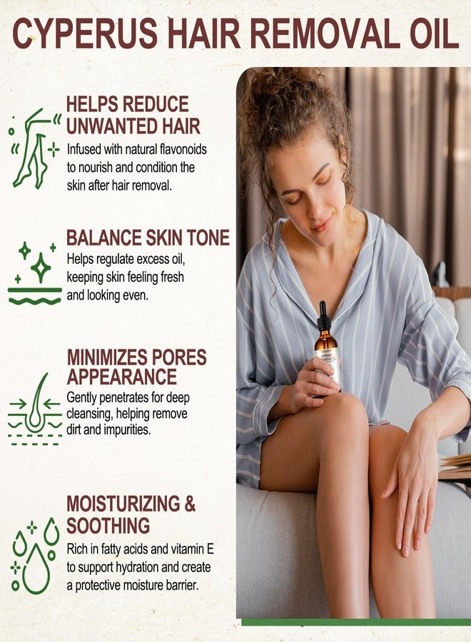Uruses 3Pack Cyperus Rotundus Oil, Natural Cyperus Rotundus Oil for Hair Removal, Reduces Unwanted Hair Growth, Moisturizes & Soothes The Skin, Suitable for All Skin Types - Image 4
