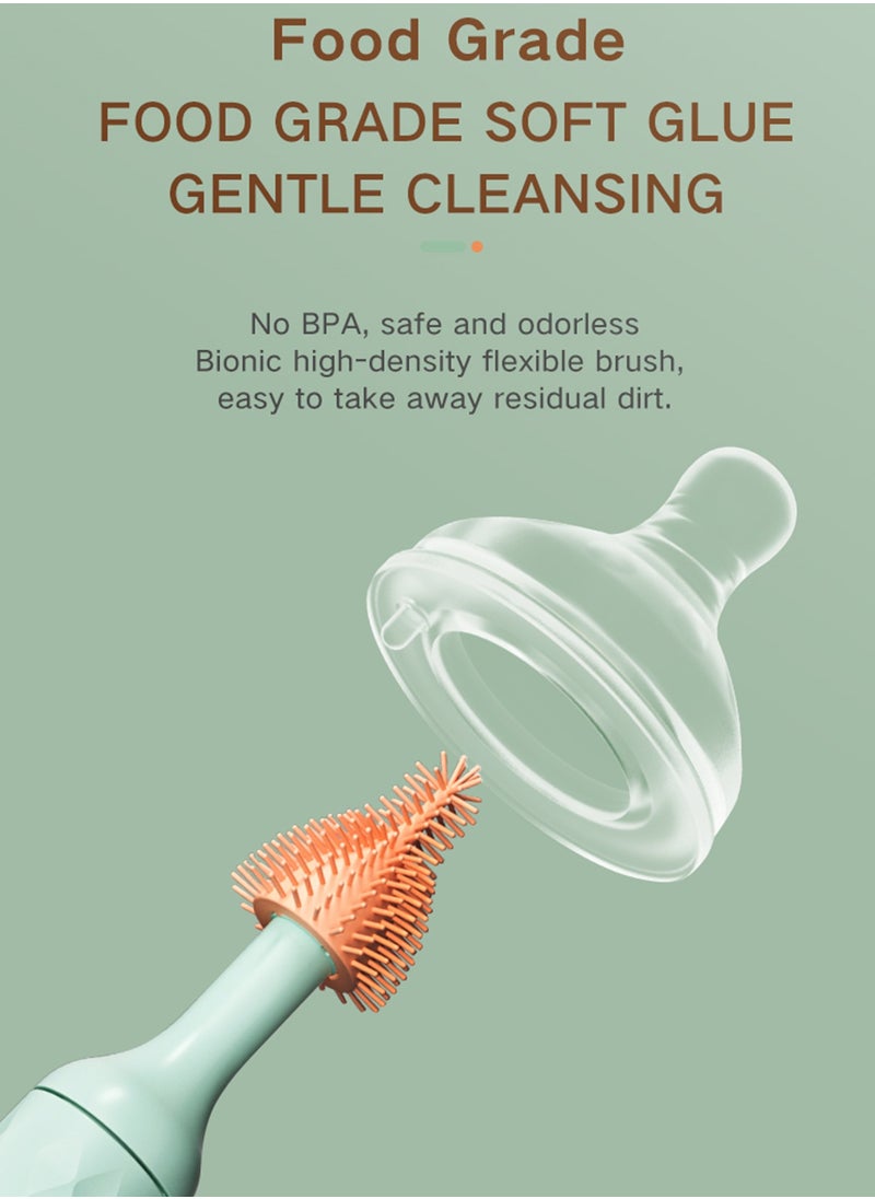 ALLTOMOM Electric Bottle Brush with Pacifier Brush 360° Rotating Long Handle for Baby Bottles and Cups  - Image 5