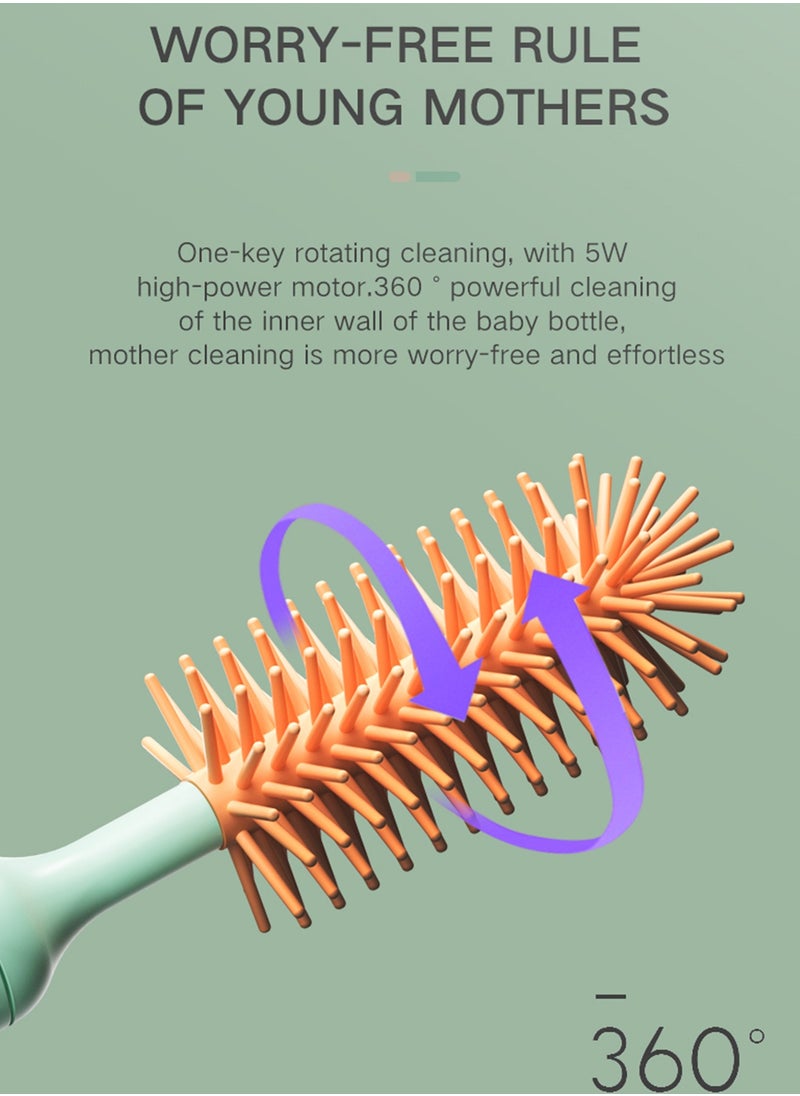 ALLTOMOM - Electric Bottle Brush with Pacifier Brush 360° Rotating Long Handle for Baby Bottles and Cups - Image 1