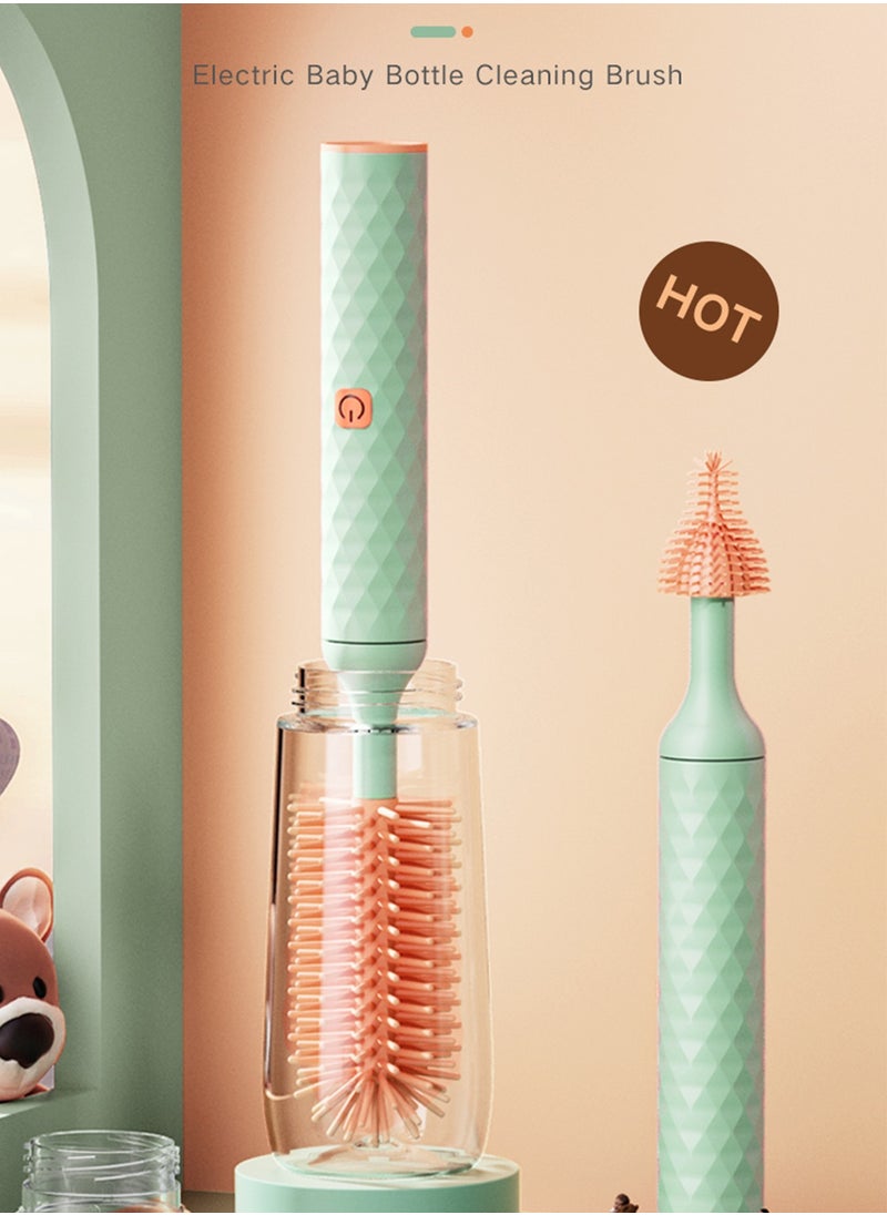 ALLTOMOM Electric Bottle Brush with Pacifier Brush 360° Rotating Long Handle for Baby Bottles and Cups  - Image 2