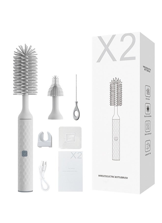 ALLTOMOM Electric Bottle Brush with Pacifier Brush 360° Rotating Long Handle for Baby Bottles and Cups  - Image 1
