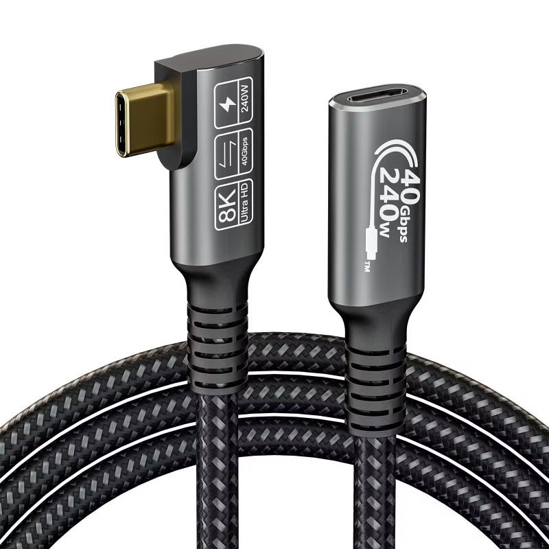 CHENLENIC USB C 4 Extension Cable, with Thunderbolt 4 Cable, 240 W Charging, 40 Gbps Data, 8K @ 60Hz 4K, PD3.1, USB C Female, for Hub, Dock MacBook, SSD - Image 1