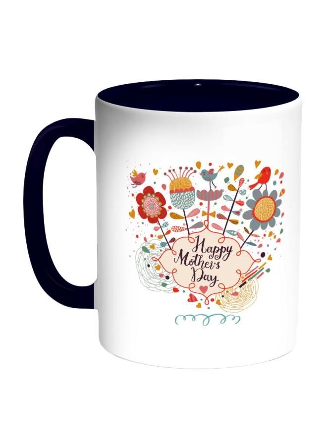 RYN Happy Mothers Day Printed Coffee Mug Dark Blue/White/Red 325ml