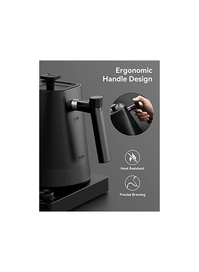 PROMASS Temperature Control Gooseneck Kettle, Pour Over Kettle for Coffee Tea Brewing, Stainless Steel Inner Lid and Bottom, 1200W Rapid Heating, 1L, Matte Black - Image 5