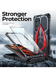 [1+1] Metal Case for Samsung Galaxy S25 Ultra Case, with 1 Tempered Glass Screen Protector, Mil-Aluminum Metal Shockproof Case Full Body Protection Heavy Duty Armor Hard Cover (Red) - pzsku/Z806CB0A9EC29FF051DB7Z/45/_/1733211343/72500fc0-76ac-4c5c-be49-361a78591a9f