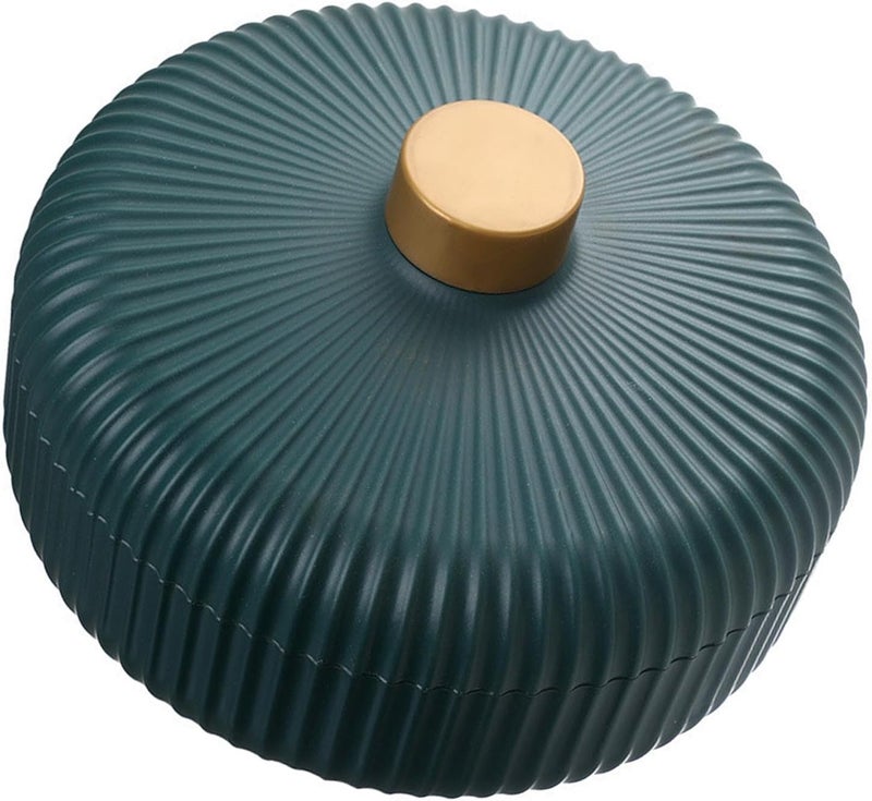 Divided Serving Tray Elegant Plastic Fruit Tray with Lid for Family Party 3 Compartments Office (Dark Green) - Image 1