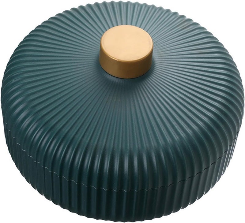 Divided Serving Tray Elegant Plastic Fruit Tray with Lid for Family Party 3 Compartments Office (Dark Green) - Image 5