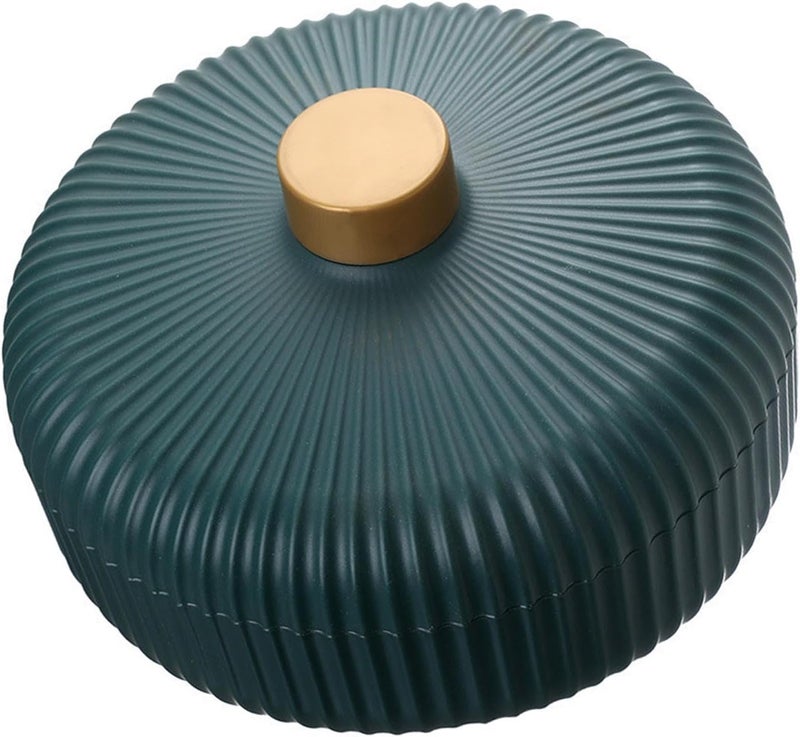 Divided Serving Tray Elegant Plastic Fruit Tray with Lid for Family Party 3 Compartments Office (Dark Green) - Image 2