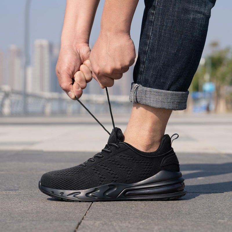 LARNMERN Men Non Slip Work Sneakers Water Resistant Food Service Zapatos Trabajo Antideslizantes Walking Shoes Waterproof Shoes Slip-on, Black 10 X-Wide - Image 3