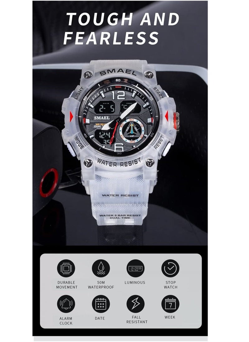 سميل ساعة رياضية رقمية خارجية ساعة يد LED ساعة توقيت مقاومة للماء - Image 3