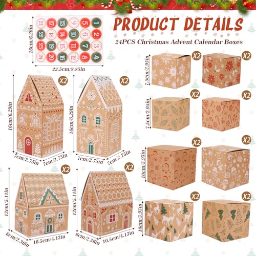 LOKIPA Christmas Advent Calendar Boxes 24 Days Empty Advent Countdown Gift Boxes for Xmas Party Decorations Supplies - Image 3