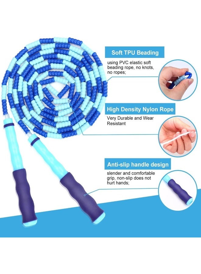 SportQ 230cm Colorful Beads Skipping Rope – Comfortable Non-Slip Handles, Durable Nylon Rope for Training and Fitness for Kids and Adults - Image 5