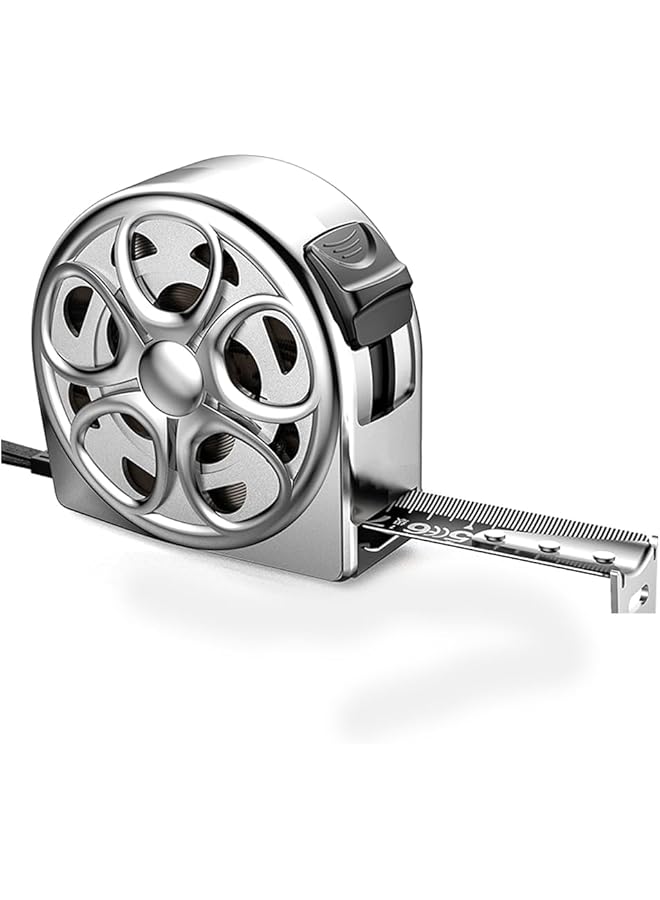 PROMASS متر قياس بروماس 3م، شريط قياس من الفولاذ المقاوم للصدأ، مسطرة قابلة للسحب مضادة للتآكل، أداة قياس ذات قفل ذاتي مع قراءة سهلة للكسور، تصميم مجوف للأعمال الخشبية، فضي (3م × 16مم) - Image 1