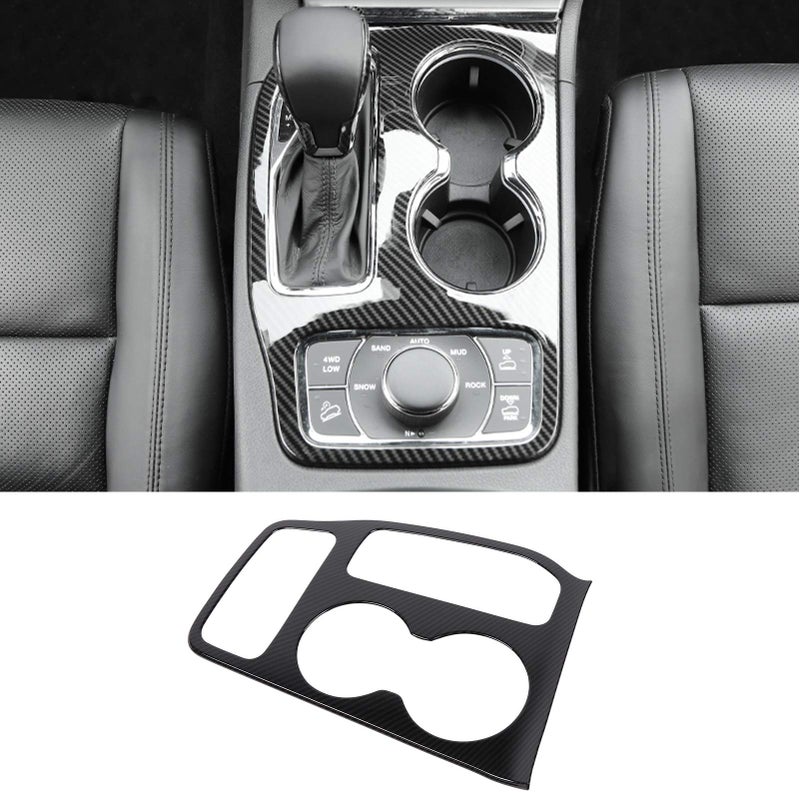 Tocatus Center Console Gear Shift Panel Cup Holder Trim Interior Accessories for 20162021 Jeep Grand Cherokee ABS Carbon Fiber 1PC
