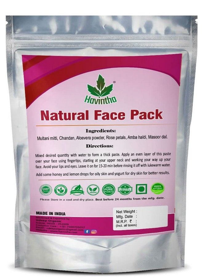 Havintha - Powder Face Pack For Skin Fairness Brightening Anti Aging Wrinkles Dark Circles Spots 227 Grams - Image 1