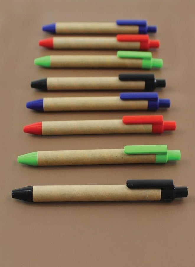 bioq Eco Paper Pens (30 Pack) | Multi-Color Click Pens | Recycled Paper Body | Low Viscosity Ink | Ergonomic Design | Sustainable Corporate Gift - Image 4