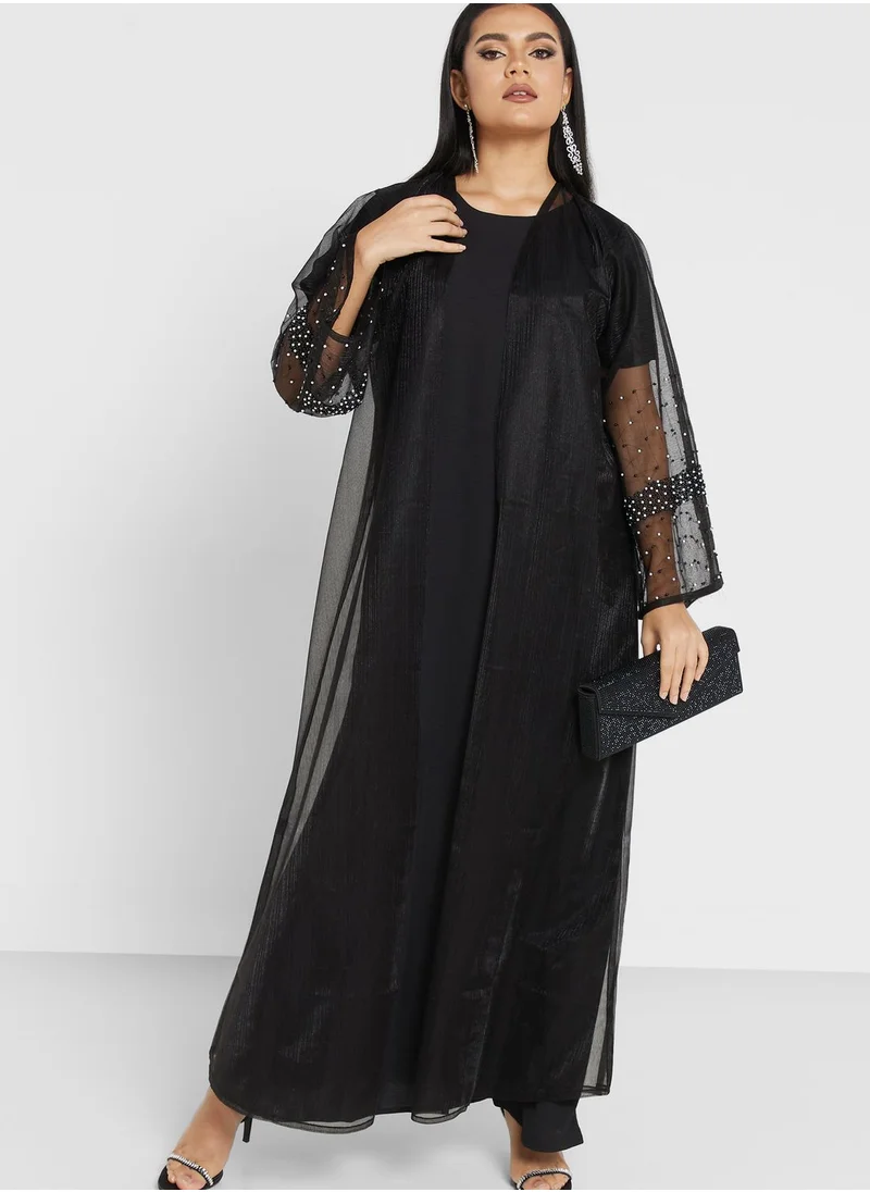 Khizana Embellished Detail Abaya With Sheila