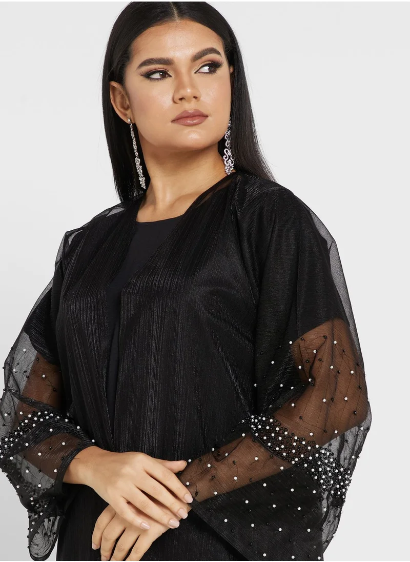 Khizana Embellished Detail Abaya With Sheila
