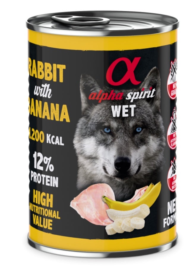 Canned Dog Food Rabbit With Banana 400 g