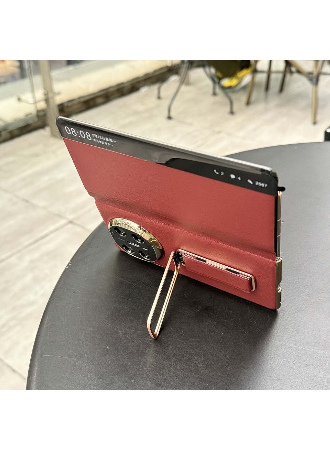 general Case Compatible with Huawei Mate X6, Built-in Smart Window  Precision Hole Lens Protection  360° Rotatable Stand, Ultra-thin Leather Protective Cover for MateX6 - Image 3