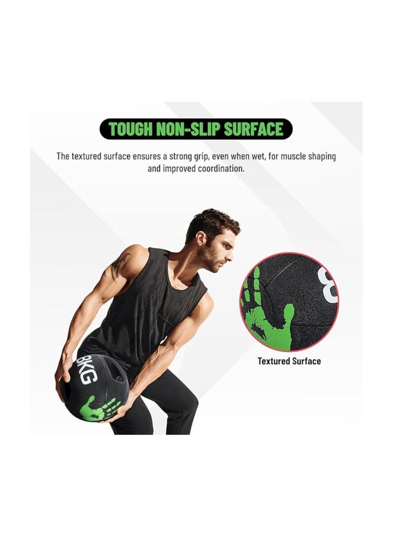 ENDLESS  Endless 8 KG (17.6 LB) Medicine Ball with Dual Handle Grip | Black | Rubber | For Core Strength Exercise, Fitness, Cardio, Home Workouts and Gym | For Men and Women - Image 5