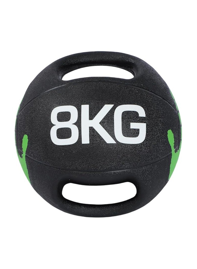 ENDLESS  Endless 8 KG (17.6 LB) Medicine Ball with Dual Handle Grip | Black | Rubber | For Core Strength Exercise, Fitness, Cardio, Home Workouts and Gym | For Men and Women - Image 1