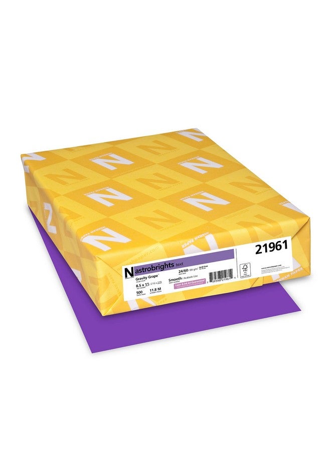 نينا ورق الطباعة والنسخ متعدد الاستخدامات Astrobrights® ملون، رزمة واحدة، لون Gravity Grape، مقاس Letter (8.5 بوصة × 11 بوصة)، 500 ورقة لكل رزمة، 24 - Image 1