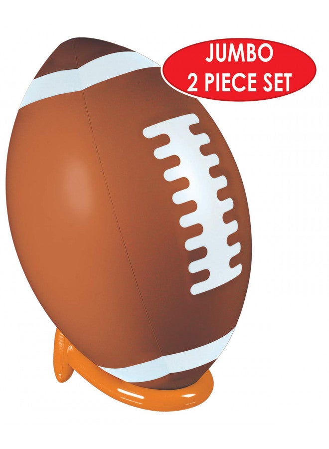 Beistle 3 FT 2 in Large Inflatable Football and Tee Set for Game Day Party Decorations, Sports Theme Photo Props - Image 2