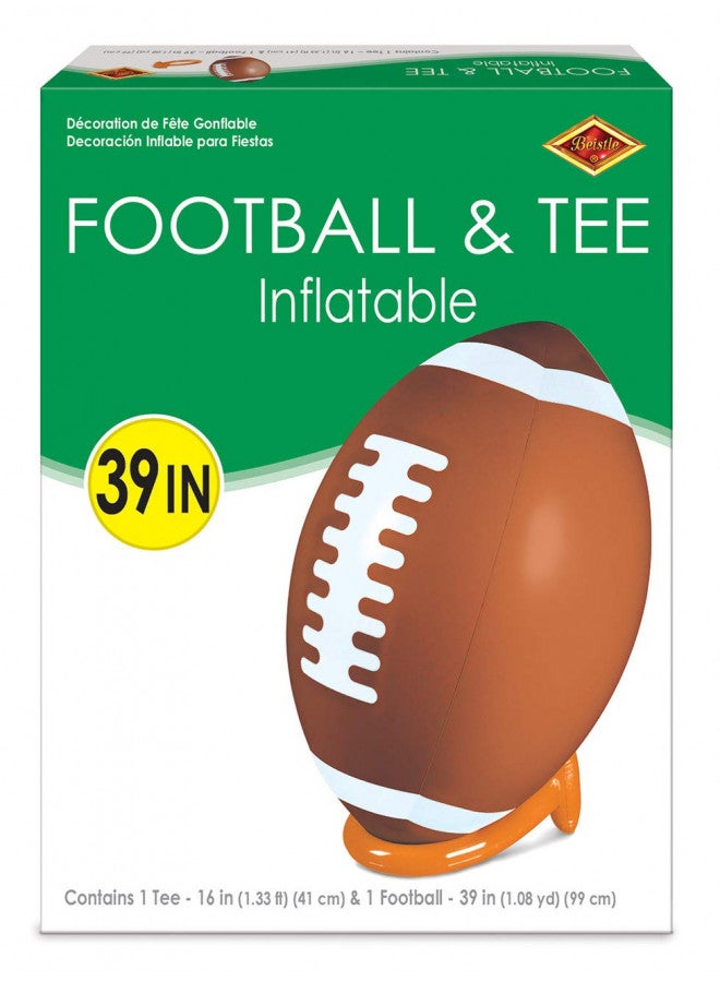 Beistle 3 FT 2 in Large Inflatable Football and Tee Set for Game Day Party Decorations, Sports Theme Photo Props - Image 4