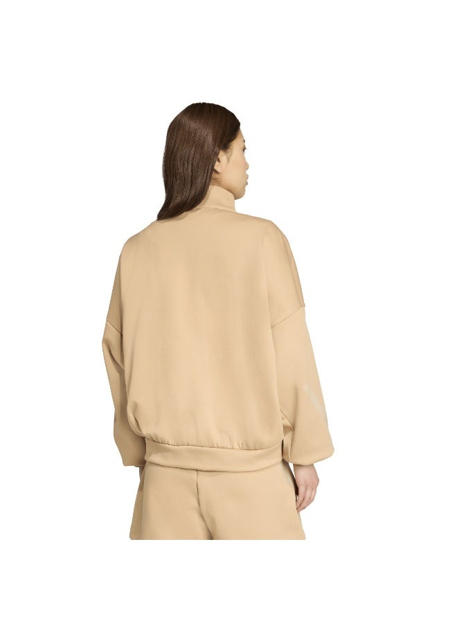 Adidas W Z.N.E. Tt Brown Training Track Tops For Women XS - Image 3